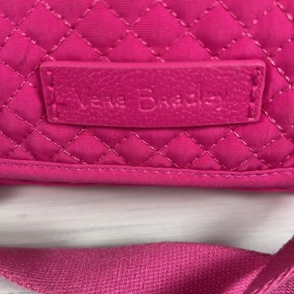 Vera Bradley Pink Quilted Crossbody Bag Barbie Pink Bag Vera Bradley Crossbody - Picture 2 of 15
